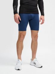 Szorty Hummel TE Topaz. Niebieskie krótkie spodenki sportowe męskie Hummel, xl, bez wzorów, z elastanu, na fitness i siłownię. Za 160.50 zł.