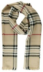Szalik Przejściowy z Dziewiczą Wełną (Virgin Wool) - Fraas - Beżowy w Kratkę. Brązowe szaliki męskie V. Fraas, na jesień, bez wzorów, z materiału. Za 85.00 zł.