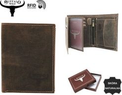 Buffalo Wild Pakowny portfel męski ze stylizowanej skóry naturalnej Buffalo Wild Nie dotyczy. Portfele męskie BUFFALO WILD, bez wzorów, ze skóry. Za 110.88 zł.