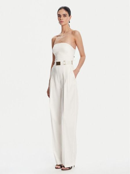 Elisabetta Franchi Kombinezon TU05152E2 100 Écru Regular Fit. Sukienki damskie Elisabetta Franchi, bez wzorów, z syntetyku, bez kołnierzyka, bez ramiączek. Za 1,419.00 zł.