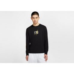 Koszulka męska nike lebron james dri-fit long-sleeve tee black. Czarne koszulki sportowe męskie Nike, m, bez wzorów, bez kołnierzyka, bez ramiączek, do biegania, dri-fit (nike). Za 169.00 zł.