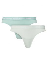 Puma Komplet 2 par stringów 907850 Zielony. Zielone stringi damskie Puma, l, bez wzorów, z bawełny. Za 79.99 zł.