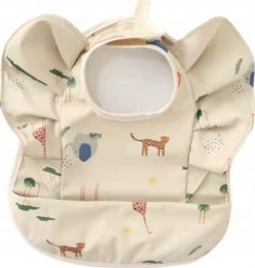 Śliniaczek dla Niemowlaka z Kieszonką i Falbankami DZIKIE ZWIERZĘTA. Śliniaki dla dzieci NoName, bez wzorów. Za 40.00 zł.