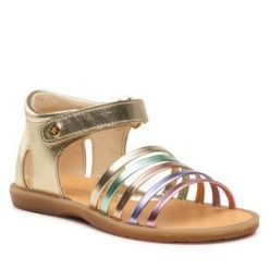 Sandały Naturino. Żółte sandały dziewczęce Naturino, bez zapięcia. Za 379.99 zł.