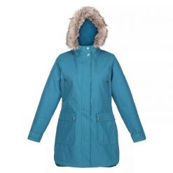 Kurtka Parka Ocieplana Przeciwdeszczowa Damska Sabinka. Niebieskie kurtki damskie Regatta, s, bez wzorów, z materiału, z kapturem. Za 203.99 zł.