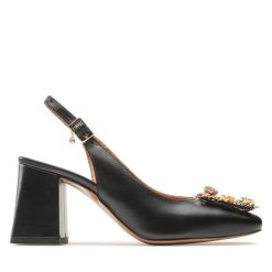 Sandały R.Polański. Czarne klapki damskie R.Polański, bez wzorów, bez obcasa, na słupku, bez zapięcia. Za 269.99 zł.