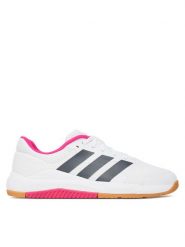 Adidas Buty na siłownię Dropset Base JS3164 Biały. Białe obuwie sportowe damskie Adidas, bez wzorów, z materiału, na fitness i siłownię. Za 239.99 zł.