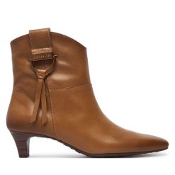 Botki Hispanitas. Brązowe botki damskie Hispanitas, bez obcasa, na słupku, bez zapięcia. Za 789.99 zł.