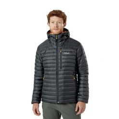 Kurtka puchowa męska Rab Microlight Alpine Jacket z kapturem. Żółte kurtki sportowe męskie RAB, m, bez wzorów, z puchu, trekkingowe. Za 1,099.99 zł.