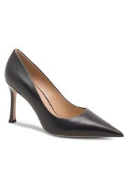 Eva Minge Szpilki EVORA-V1278-08-8 Czarny. Czarne szpilki damskie Eva Minge, bez wzorów, ze skóry, bez obcasa, bez zapięcia. Za 399.00 zł.