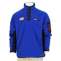 Second life - Sweter polarowy męski Polo Ralph Lauren - Jak nowy. Niebieskie swetry przez głowę męskie Ralph Lauren, l, bez wzorów, z materiału, bez kołnierzyka. Za 212.96 zł.