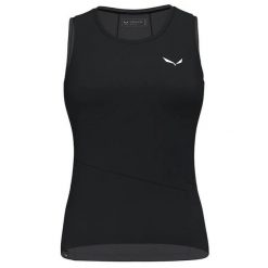 SALEWA Koszulka damska Puez Sporty Dry W Tank black out-L. Czarne koszulki sportowe damskie Salewa, l, bez wzorów, z materiału, bez kołnierzyka, bez ramiączek, trekkingowe. Za 223.50 zł.