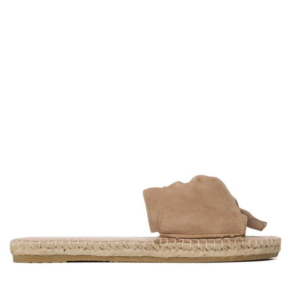 Klapki Manebi. Brązowe espadryle damskie Manebi, bez wzorów, bez obcasa, bez zapięcia. Za 359.99 zł.