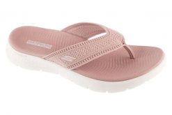 Japonki damskie, Go Walk Flex Sandal - Holly. Czerwone klapki damskie Skechers, bez wzorów, z materiału, sportowe, bez obcasa. Za 189.99 zł.