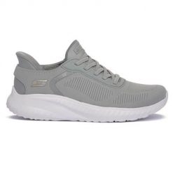 Buty do chodzenia damskie Skechers Sage Bobs Squad. Szare obuwie sportowe damskie Skechers, bez wzorów, z materiału, trekkingowe. Za 452.00 zł.