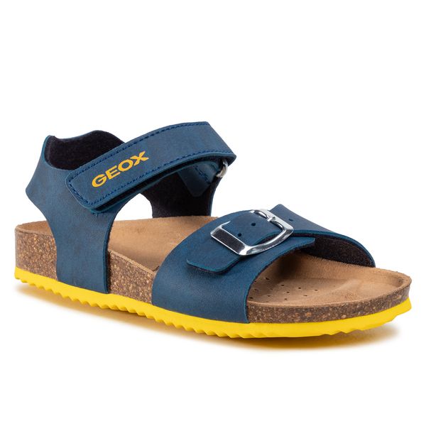 Sandały Geox. Niebieskie sandały chłopięce Geox, bez zapięcia. Za 169.99 zł.