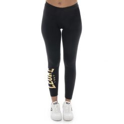 Legginsy miękki z bawełna na trening na siłownia. Czarne legginsy damskie LEONE 1947 APPAREL, bez wzorów, z bawełny, na fitness i siłownię. W wyprzedaży za 82.10 zł.