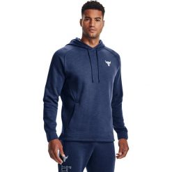 Bluza z kapturem Under Armour Ua Pjt Rock, Mężczyźni. Niebieskie bluzy męskie Under Armour, z bawełny, bez zapięcia, na fitness i siłownię. Za 390.00 zł.