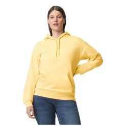 Bluza Z Kapturem Dla Dorosłych Unisex Softstyle Fleece Midweight. Żółte bluzy męskie Gildan, m, bez wzorów, z kapturem. Za 78.99 zł.