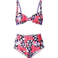 Bikini na fiszbinach (2 części) bonprix biały z nadrukiem. Bikini damskie marki bonprix. Za 59.99 zł.