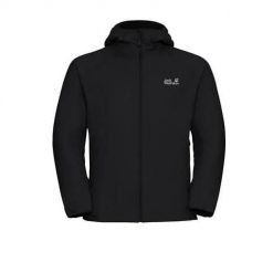 Kurtka trekkingowa męska Jack Wolfskin A650596000. Czarne kurtki męskie Jack Wolfskin, m, bez wzorów, z materiału, klasyczne, z kapturem. Za 1,241.00 zł.