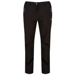 Damskie Spodnie Trekkingowe Softshell Geo II. Czarne spodnie sportowe damskie Regatta, xs, bez wzorów, z softshellu, trekkingowe. Za 233.99 zł.