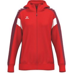 Kurtka treningowa Erima Celebrate 125 z kapturem czerwona. Czerwone kurtki sportowe damskie Erima, bez wzorów, z kapturem. Za 332.99 zł.