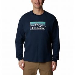 Bluza Turystyczna bez kaptura Męska Columbia Duxbery Relaxed LS Tee. Niebieskie bluzy męskie Columbia, m, bez wzorów, bez kaptura, trekkingowe. Za 167.99 zł.