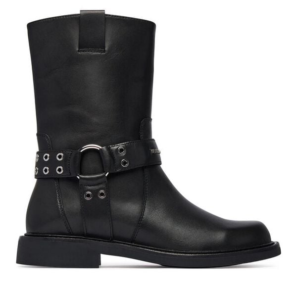Botki Karl Lagerfeld Jeans. Czarne botki damskie Karl Lagerfeld Jeans, z jeansu, bez obcasa, bez zapięcia. Za 1,229.00 zł.