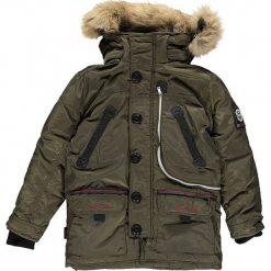 Kurtka zimowa "Carnaval" w kolorze khaki. Brązowe kurtki i płaszcze dla chłopców Geographical Norway Kids & Women, na zimę, z aplikacjami. W wyprzedaży za 346.95 zł.