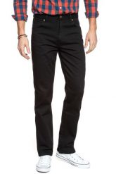 WRANGLER SPODNIE MĘSKIE REGULAR FIT BLACK W10I13M80 112125983. Czarne spodnie materiałowe męskie Wrangler, l, bez wzorów, z jeansu. Za 209.99 zł.