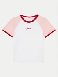 Guess T-Shirt J4YI15 K6YW4 Biały Boxy Fit. Białe t-shirty i topy dla dziewczynek Guess, z aplikacjami, z bawełny, bez ramiączek. Za 59.99 zł.