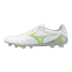Buty piłkarskie Mizuno Monarcida Neo III Pro FG. Białe buty sportowe męskie Mizuno, bez zapięcia, do piłki nożnej. Za 219.99 zł.