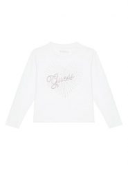 Guess Bluzka J5BI35 J1314 Biały Relaxed Fit. Białe t-shirty i topy dla dziewczynek Guess, z aplikacjami, z bawełny, bez ramiączek. Za 89.99 zł.