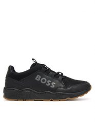 BOSS Sneakersy J51648 S Czarny. Czarne trampki i tenisówki chłopięce Boss, bez wzorów, ze skóry, bez zapięcia. Za 389.99 zł.