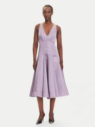 PINKO Sukienka koktajlowa Smergo 104912 A2DL Fioletowy Regular Fit. Fioletowe sukienki damskie Pinko, bez wzorów, z syntetyku, wizytowe, bez kołnierzyka, bez ramiączek. Za 1,199.00 zł.