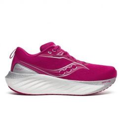 Buty do biegania damskie Saucony Triumph 22. Czerwone obuwie sportowe damskie Saucony, bez wzorów, z materiału, do biegania. Za 876.00 zł.