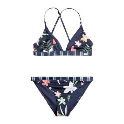 Strój kąpielowy dwuczęściowy dziecięcy ROXY Vacay For Life Athletic. Niebieskie stroje kąpielowe dla dziewczynek Roxy, bez wzorów, z elastanu. Za 69.99 zł.