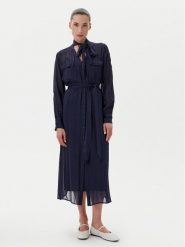 TWINSET Sukienka koszulowa 251TP2260 Granatowy Loose Fit. Niebieskie sukienki damskie Twinset, bez wzorów, z wiskozy, bez kołnierzyka, bez ramiączek, koszulowe. Za 869.99 zł.