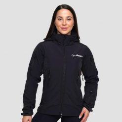 Kurtka damska turystyka softshell z kapturem czarna. Czarne kurtki damskie GYMBEAM, m, bez wzorów, z materiału, z kapturem. Za 188.90 zł.