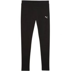 Damskie Tights Puma Ess Leggings. Czarne legginsy damskie Puma, bez wzorów, z bawełny, na fitness i siłownię. Za 90.99 zł.
