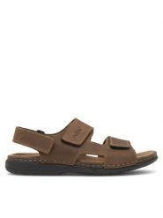 Rieker Sandały 25558-25 Brązowy. Brązowe sandały męskie Rieker, z nubiku, bez zapięcia. Za 339.99 zł.