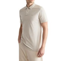 HUGO BOSS PEOXFORDNEW Beżowy. Brązowe koszulki polo męskie Hugo Boss, m, bez wzorów, z tkaniny, bez ramiączek. Za 325.99 zł.