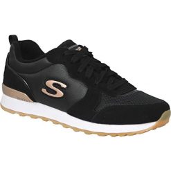 Buty do chodzenia, Skechers OG 85 111-BLK. Czarne obuwie sportowe damskie Skechers, bez wzorów, z materiału, trekkingowe. Za 249.99 zł.