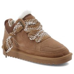 Brązowe Botki Vinceza Modne Obuwie Damskie. Brązowe kozaki damskie VINCEZA, z dresówki, bez obcasa. Za 169.99 zł.