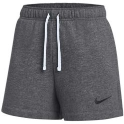 Spodenki krótkie damskie Nike Park 26 Fleece. Szare szorty sportowe damskie Nike, bez wzorów, z bawełny, sportowe. Za 141.99 zł.