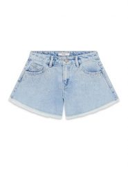 Guess Kids Spodnie materiałowe 181366 Niebieski Regular Fit. Niebieskie spodnie materiałowe dla dziewczynek Guess Kids, z aplikacjami, z materiału. Za 199.99 zł.