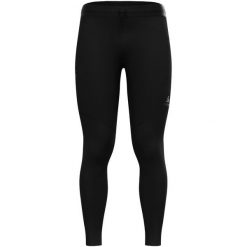 Legginsy techniczne męskie ODLO Zeroweight Pro Windproof Warm Tights. Czarne legginsy sportowe męskie Odlo, m, bez wzorów, z dżerseju, do biegania. Za 699.99 zł.