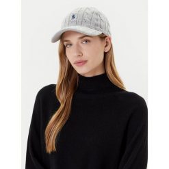Czapka z daszkiem Polo Ralph Lauren. Szare czapki i kapelusze damskie Polo Ralph Lauren, bez wzorów. Za 359.99 zł.