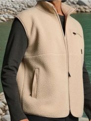 Bluza bez rękawów - beżowy. Brązowe bluzy męskie Sinsay, l, bez wzorów, bez kaptura. Za 59.99 zł.